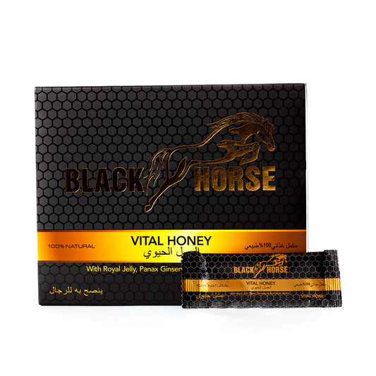 BLACK HORSE ORGANIC HONEY WITH NATURAL JELLY BEE POLLEN- MEN (PACK OF 24 SACHET)